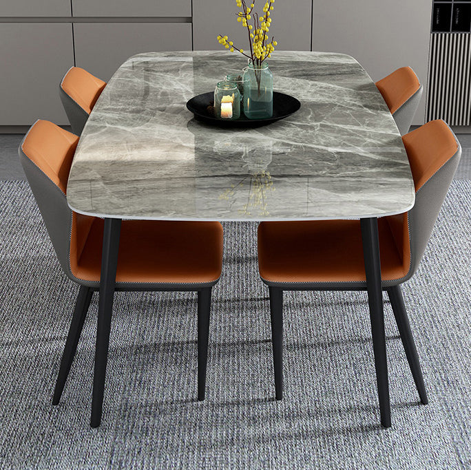 Home Sintered Stone Kitchen Table Industrial Rectangle Fixed Dining Desk Clearhalo 'Dining Tables & Seating' 'Dining Tables' 'dining_table' 'furn' 'furn_dining_table' 'Furniture' 'Kitchen & Dining Furniture' 6266246