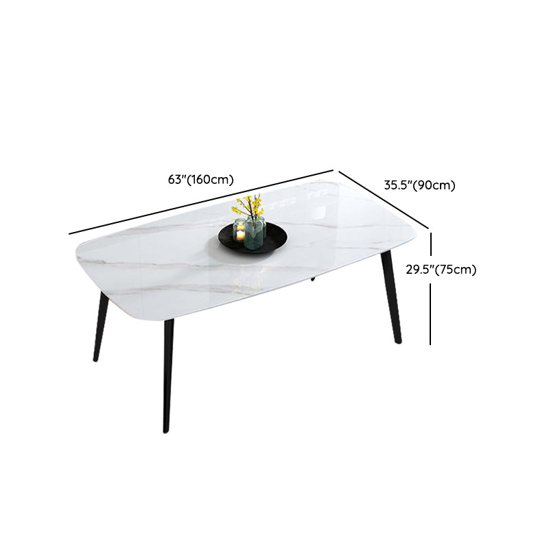 Home Sintered Stone Kitchen Table Industrial Rectangle Fixed Dining Desk Clearhalo 'Dining Tables & Seating' 'Dining Tables' 'dining_table' 'furn' 'furn_dining_table' 'Furniture' 'Kitchen & Dining Furniture' 6266250