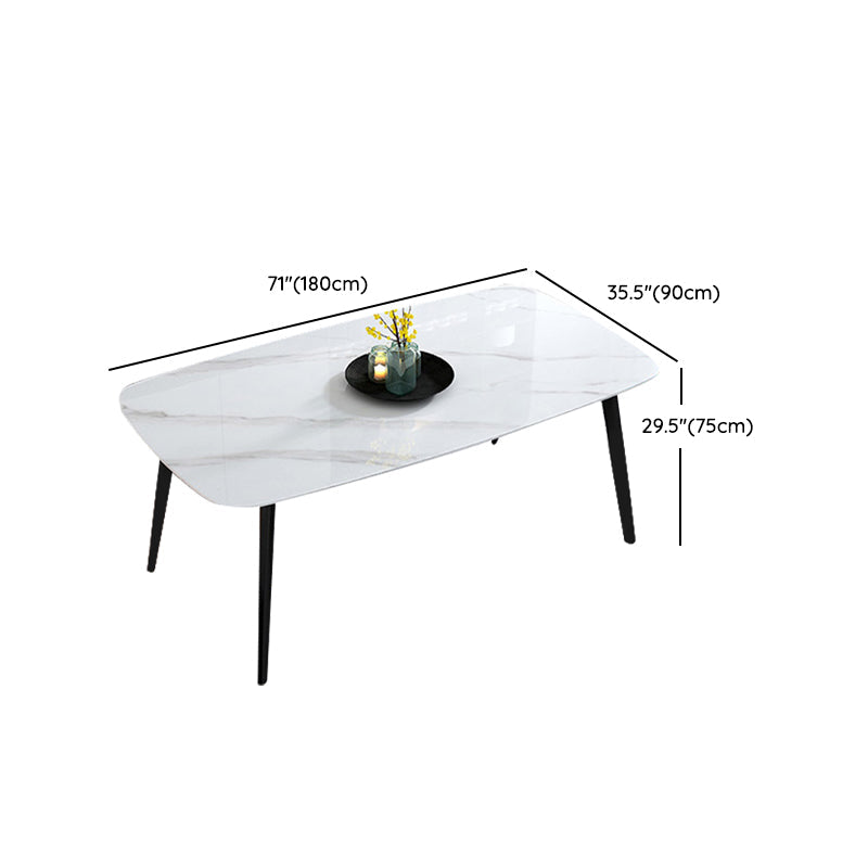 Home Sintered Stone Kitchen Table Industrial Rectangle Fixed Dining Desk Clearhalo 'Dining Tables & Seating' 'Dining Tables' 'dining_table' 'furn' 'furn_dining_table' 'Furniture' 'Kitchen & Dining Furniture' 6266251