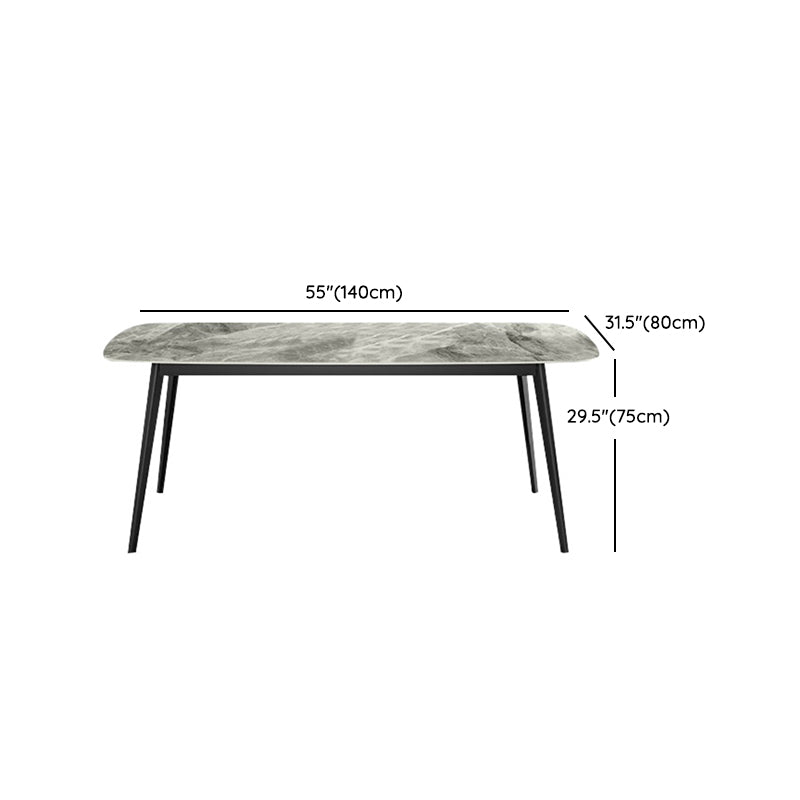 Home Sintered Stone Kitchen Table Industrial Rectangle Fixed Dining Desk Clearhalo 'Dining Tables & Seating' 'Dining Tables' 'dining_table' 'furn' 'furn_dining_table' 'Furniture' 'Kitchen & Dining Furniture' 6266253