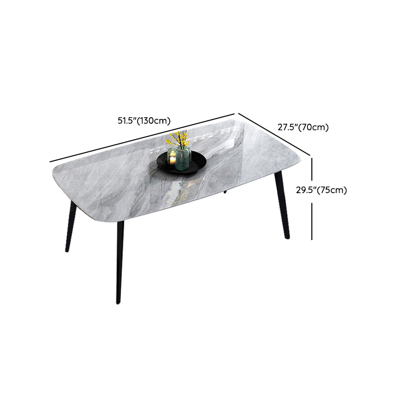 Home Sintered Stone Kitchen Table Industrial Rectangle Fixed Dining Desk Clearhalo 'Dining Tables & Seating' 'Dining Tables' 'dining_table' 'furn' 'furn_dining_table' 'Furniture' 'Kitchen & Dining Furniture' 6266256