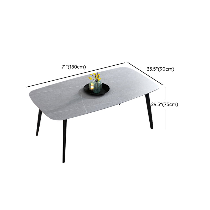 Home Sintered Stone Kitchen Table Industrial Rectangle Fixed Dining Desk Clearhalo 'Dining Tables & Seating' 'Dining Tables' 'dining_table' 'furn' 'furn_dining_table' 'Furniture' 'Kitchen & Dining Furniture' 6266267