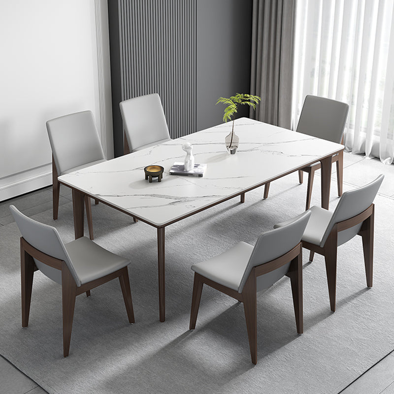 Industriële rechthoekige eettafel van gesinterd steen vast bureau voor thuis