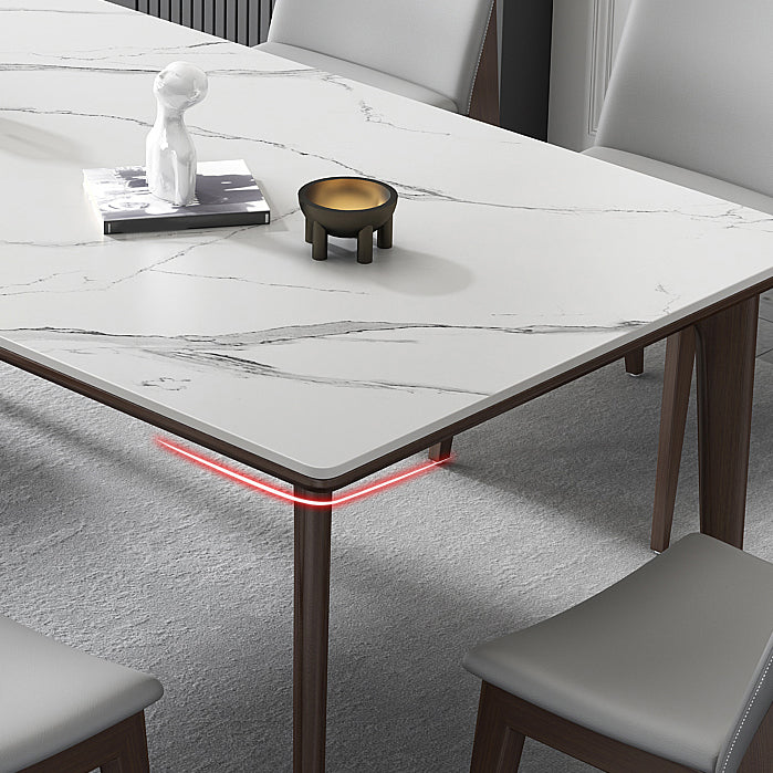 Industriële rechthoekige eettafel van gesinterd steen vast bureau voor thuis