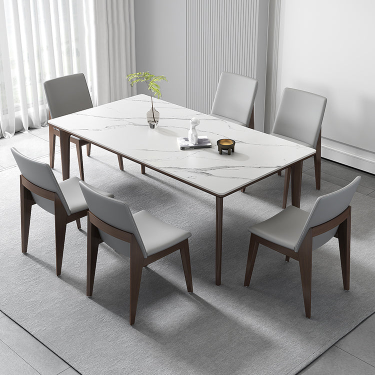Industriële rechthoekige eettafel van gesinterd steen vast bureau voor thuis