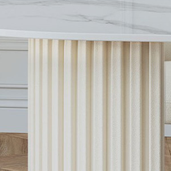 Ovale eetkamertafel Luxe dubbele keukentafel op voetstuk