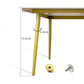 Slate and Metal Table Glam Style Minimalist Rectangular Dining Table Clearhalo 'Dining Tables & Seating' 'Dining Tables' 'dining_table' 'furn' 'furn_dining_table' 'Furniture' 'Kitchen & Dining Furniture' 6266323