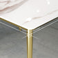 Slate and Metal Table Glam Style Minimalist Rectangular Dining Table Clearhalo 'Dining Tables & Seating' 'Dining Tables' 'dining_table' 'furn' 'furn_dining_table' 'Furniture' 'Kitchen & Dining Furniture' 6266324