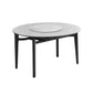 Slate and Wood Table Modern Minimalist Home Retractable Round Dining Table 51.2"L x 51.2"W x 29.5"H Lazy Susan Without Chairs Clearhalo 'Dining Tables & Seating' 'Dining Tables' 'dining_table' 'furn' 'furn_dining_table' 'Furniture' 'Kitchen & Dining Furniture' 6266333