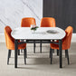 Slate and Wood Table Modern Minimalist Home Retractable Round Dining Table 51.2"L x 51.2"W x 29.5"H Extension Without Chairs Clearhalo 'Dining Tables & Seating' 'Dining Tables' 'dining_table' 'furn' 'furn_dining_table' 'Furniture' 'Kitchen & Dining Furniture' 6266335