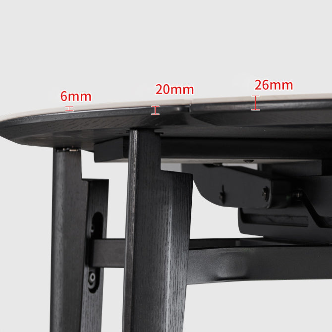 Slate and Wood Table Modern Minimalist Home Retractable Round Dining Table Clearhalo 'Dining Tables & Seating' 'Dining Tables' 'dining_table' 'furn' 'furn_dining_table' 'Furniture' 'Kitchen & Dining Furniture' 6266338
