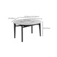 Slate and Wood Table Modern Minimalist Home Retractable Round Dining Table Clearhalo 'Dining Tables & Seating' 'Dining Tables' 'dining_table' 'furn' 'furn_dining_table' 'Furniture' 'Kitchen & Dining Furniture' 6266346