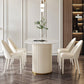 Luxury Double Pedestal Dining Table Oval Sintered Stone Kitchen Desk