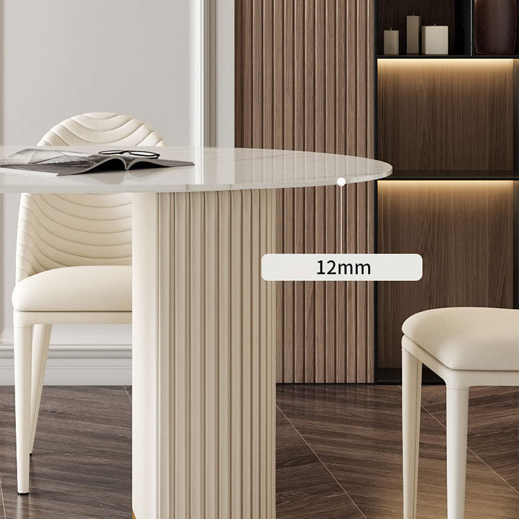 Slate and Metal Table Modern Minimalist Home Oval Dining Table