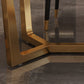Rectangle Trestle Base Dining Table Glam Style Stone Kitchen Desk Clearhalo 'Dining Tables & Seating' 'Dining Tables' 'dining_table' 'furn' 'furn_dining_table' 'Furniture' 'Kitchen & Dining Furniture' 6266383