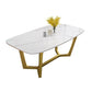 Escritorio de comedor con base de caballete rectangular de mesa fija de piedra sinterizada de lujo