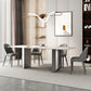 Luxury Double Pedestal Dining Table Sintered Stone Fixed Home Desk