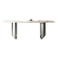 Luxury Double Pedestal Dining Table Sintered Stone Fixed Home Desk