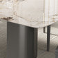 Luxury Double Pedestal Dining Table Sintered Stone Fixed Home Desk