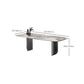 Luxury Double Pedestal Dining Table Sintered Stone Fixed Home Desk