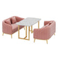 Slate and Metal Table Glam Style Restaurant Rectangular Dining Table