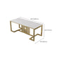 Slate and Metal Table Glam Style Home Rectangular Dining Table