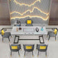 Tafel van leisteen en metaal Glam Style Simple Home rechthoekige eettafel