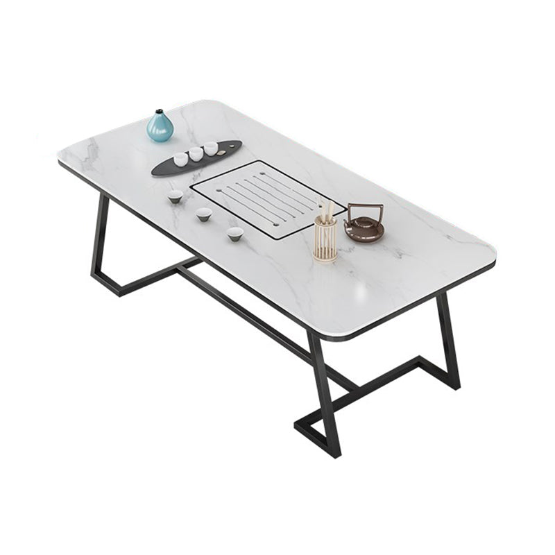 Tafel van leisteen en metaal Glam Style Simple Home rechthoekige eettafel