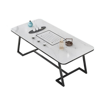 Tafel van leisteen en metaal Glam Style Simple Home rechthoekige eettafel