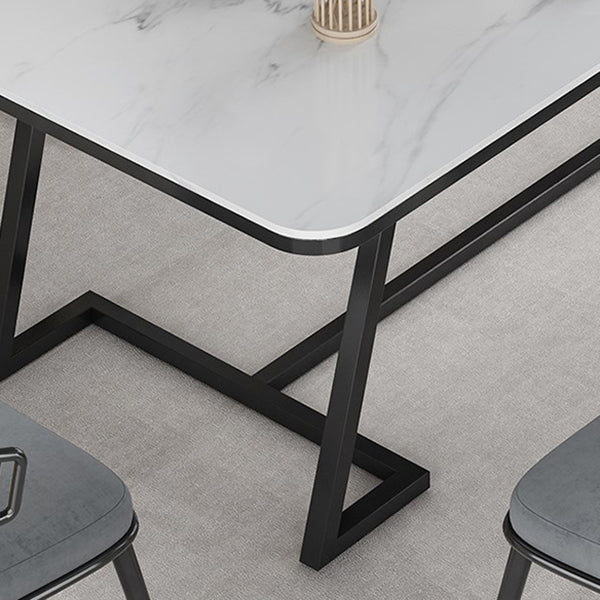 Tafel van leisteen en metaal Glam Style Simple Home rechthoekige eettafel