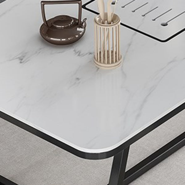 Tafel van leisteen en metaal Glam Style Simple Home rechthoekige eettafel