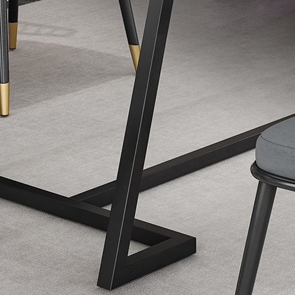 Tafel van leisteen en metaal Glam Style Simple Home rechthoekige eettafel