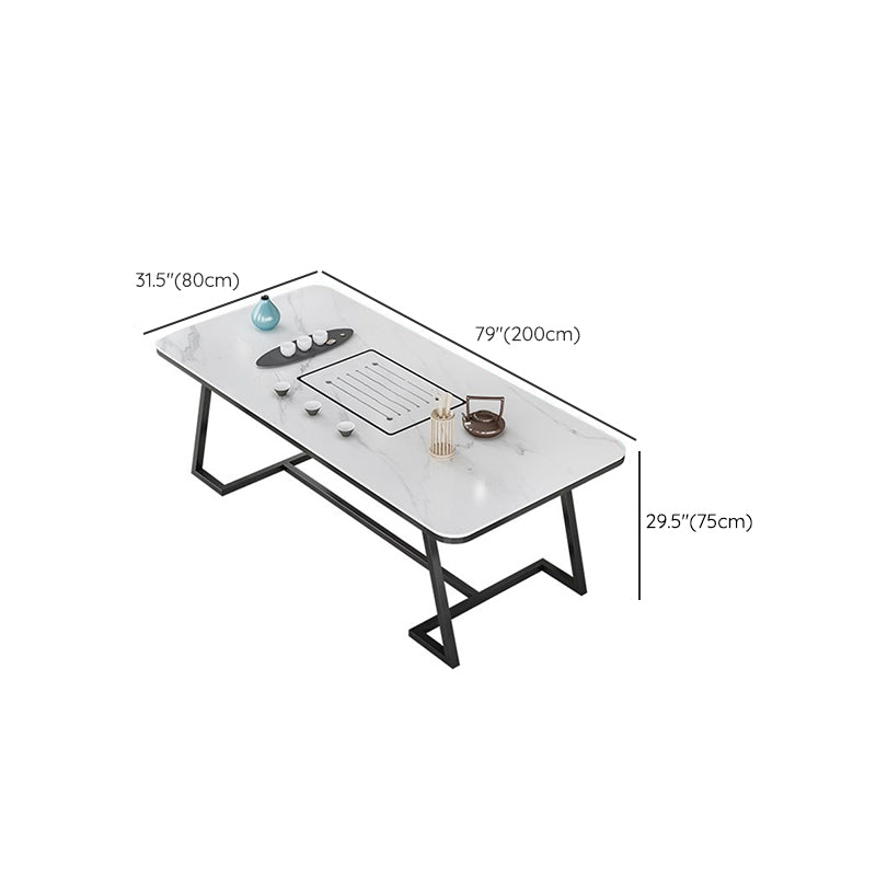 Tafel van leisteen en metaal Glam Style Simple Home rechthoekige eettafel
