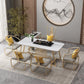 Metal and Slate Table Glam Style Home Minimalist Rectangular Dining Table