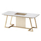 Metal and Slate Table Glam Style Home Minimalist Rectangular Dining Table