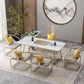 Metal and Slate Table Glam Style Home Minimalist Rectangular Dining Table