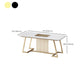 Metal and Slate Table Glam Style Home Minimalist Rectangular Dining Table