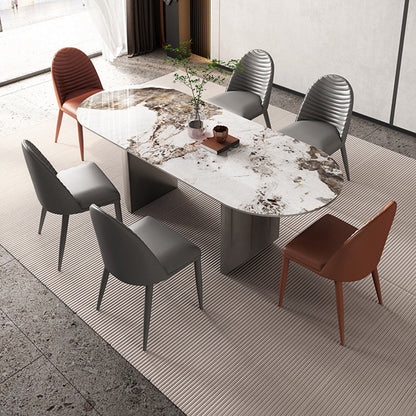 Mesa de cocina Simplicity Mesa de comedor con pedestal doble de piedra sinterizada