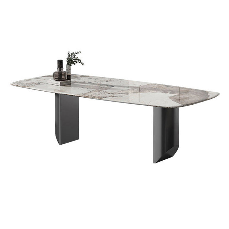Mesa de cocina Simplicity Mesa de comedor con pedestal doble de piedra sinterizada