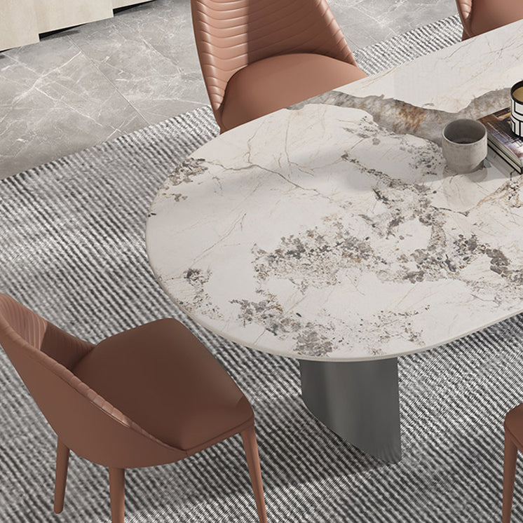 Mesa de cocina Simplicity Mesa de comedor con pedestal doble de piedra sinterizada