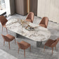 Mesa de cocina Simplicity Mesa de comedor con pedestal doble de piedra sinterizada