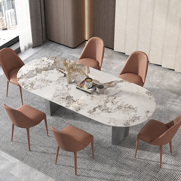 Mesa de cocina Simplicity Mesa de comedor con pedestal doble de piedra sinterizada
