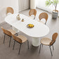 White Home Simplicity Fixed Table Sintered Stone Dining Room Desk