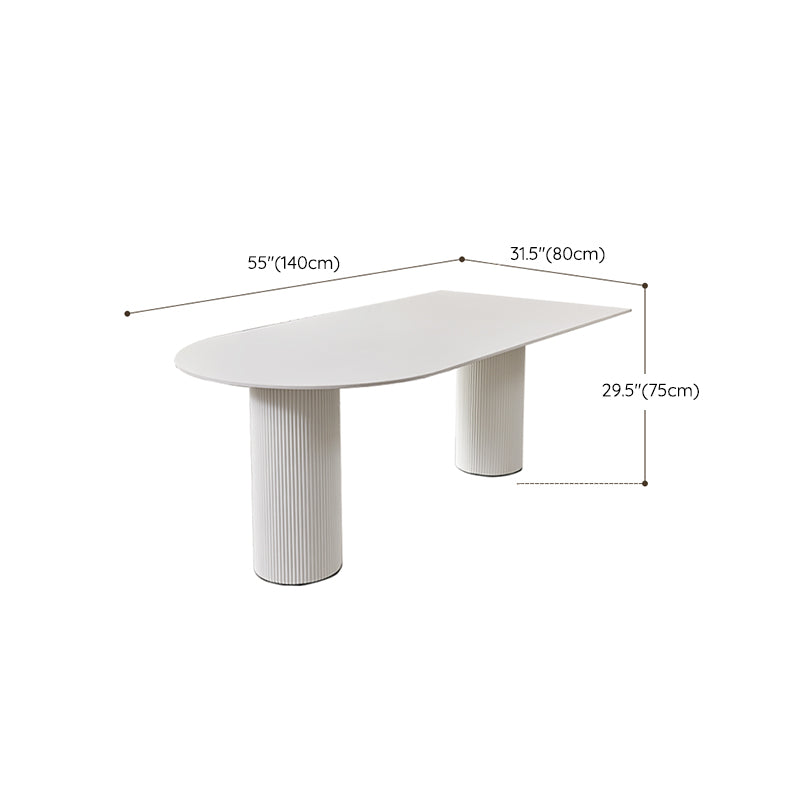 White Home Simplicity Fixed Table Sintered Stone Dining Room Desk