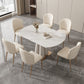 Metal and Slate Table Modern Home Retractable Round Dining Table