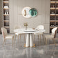 Metal and Slate Table Modern Home Retractable Round Dining Table