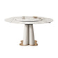 Metal and Slate Table Modern Home Retractable Round Dining Table