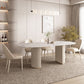 Oval Contemporary Dining Table Sintered Stone Home Fixed Desk
