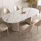 Oval Contemporary Dining Table Sintered Stone Home Fixed Desk