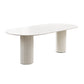 Contemporary Dining Table White Sintered Stone Double Pedestal Desk Oval 78.7"L x 35.4"W x 29.5"H Without Chairs Clearhalo 'Dining Tables & Seating' 'Dining Tables' 'dining_table' 'furn' 'furn_dining_table' 'Furniture' 'Kitchen & Dining Furniture' 6266588
